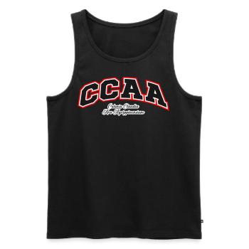 CCAA - Männer Premium Bio Tank Top - Schwarz - Vorne - Michal (187cm)