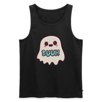 Doux fantôme - boo! - Débardeur bio Premium Homme - noir - Devant - AI Model Male 178 light (178cm)