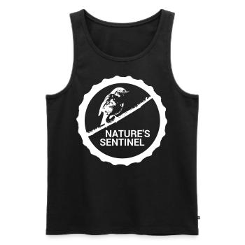 Guardians of nature #Rotkehlchen - Men's Premium Organic Tank Top - black - Front - AI Model Male 178 light (178cm)