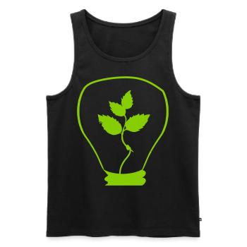 Blüh auf mit Grün - Männer Premium Bio Tank Top - Schwarz - Vorne - AI Model Male 178 light (178cm)