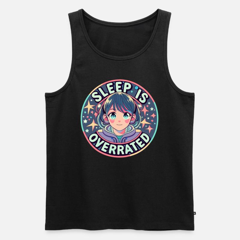 Anime - Sleep is overrated - Männer Premium Bio Tank Top - Schwarz