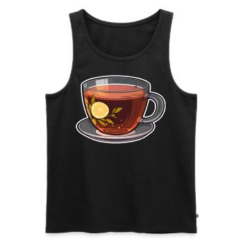 Tee Tasse Glas Zitrone Warm Wasser Blätter Warm - Männer Premium Bio Tank Top - Schwarz - Vorne - AI Model Male 178 light (178cm)