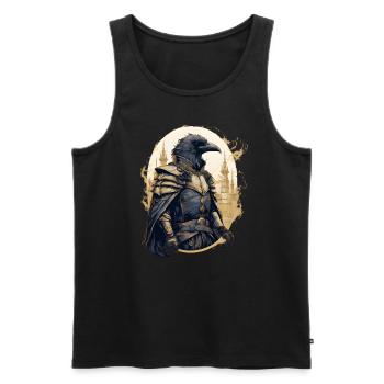 Raven Armor Medieval Castle Knight Bird - Men's Premium Organic Tank Top - black - Front - AI Model Male 178 light (178cm)