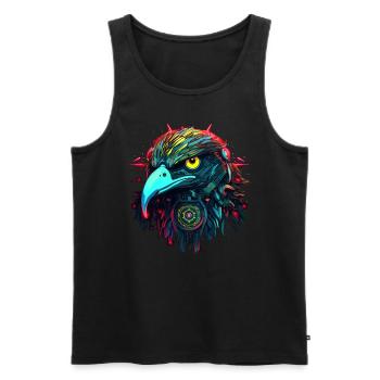 Adler Roboter - Männer Premium Bio Tank Top - Schwarz - Vorne - Michal (187cm)