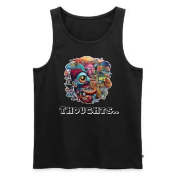 Verrückte Gedanken - Männer Premium Bio Tank Top - Schwarz - Vorne - AI Model Male 178 light (178cm)