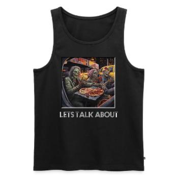 Lets talk zombie - Männer Premium Bio Tank Top - Schwarz - Vorne - Michal (187cm)