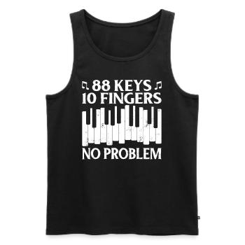 88 Keys 10 Fingers Pianist Piano Keyboard Player - Men's Premium Organic Tank Top - black - Front - Michal (187cm)