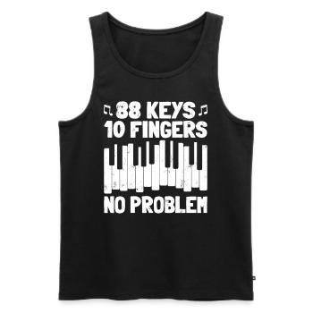 88 Keys 10 Fingers Pianist Piano Keyboard Player - Men's Premium Organic Tank Top - black - Front - Michal (187cm)