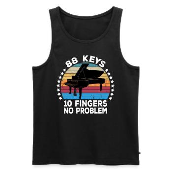 88 Keys 10 Fingers Pianist Piano Keyboard Player - Men's Premium Organic Tank Top - black - Front - Michal (187cm)