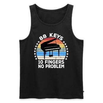 88 Keys 10 Fingers Pianist Piano Keyboard Player - Men's Premium Organic Tank Top - black - Front - Michal (187cm)