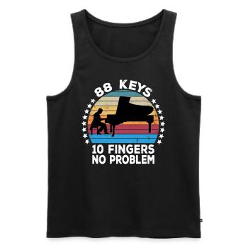 88 Keys 10 Fingers Pianist Piano Keyboard Player - Men's Premium Organic Tank Top - black - Front - Michal (187cm)