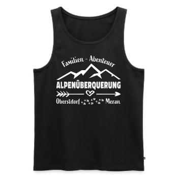 Alpenüberquerung E5 Familie Abenteuer - Männer Premium Bio Tank Top - Schwarz - Vorne - AI Model Male 178 light (178cm)