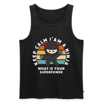 Funny Ninja Outfit - Idée cadeau cool - Débardeur bio Premium Homme - noir - Devant - Michal (187cm)