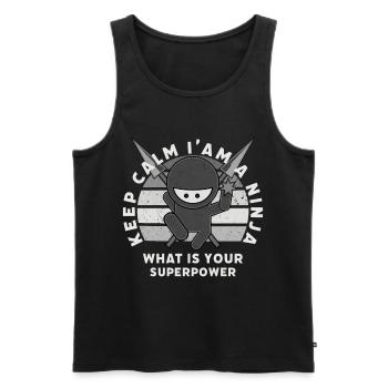 Lustiges Ninja Outfit - Coole Geschenkidee - Männer Premium Bio Tank Top - Schwarz - Vorne - AI Model Male 178 light (178cm)