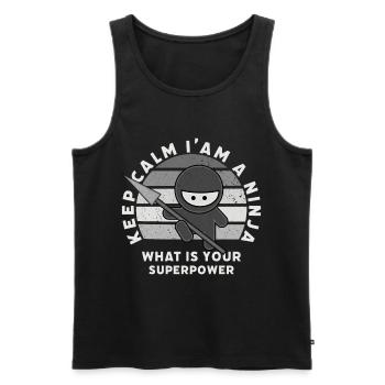 Lustiges Ninja Outfit - Coole Geschenkidee - Männer Premium Bio Tank Top - Schwarz - Vorne - AI Model Male 178 light (178cm)