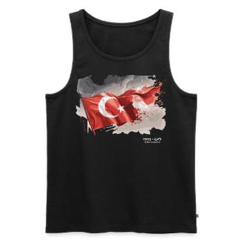Cumhuriyet Flag Ataturk 100 Years Gift - Men's Premium Organic Tank Top - black - Front - Michal (187cm)