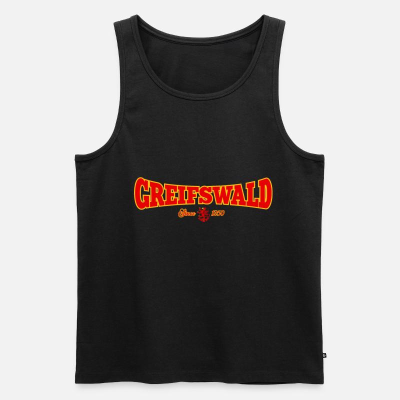 GREIFSWALD - Männer Premium Bio Tank Top - Schwarz