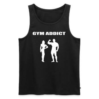Gym Addict Bodybuilding Couple Edition white - Men's Premium Organic Tank Top - black - Front - Michal (187cm)