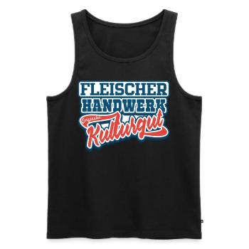 Fleischer Handwerker Outfit und Zubehör - Männer Premium Bio Tank Top - Schwarz - Vorne - Michal (187cm)