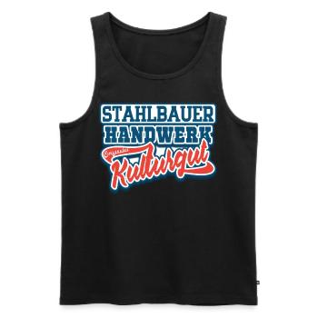 Stahlbauer Handwerker Outfit und Zubehör - Männer Premium Bio Tank Top - Schwarz - Vorne - AI Model Male 178 light (178cm)