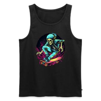 Skateboard skeleton neo - Men's Premium Organic Tank Top - black - Front - AI Model Male 178 light (178cm)