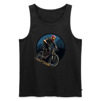 Mountain Bike Bicycle Hobby Leisure Sports Wilderness - Men's Premium Organic Tank Top - black - Front - Michal (187cm)