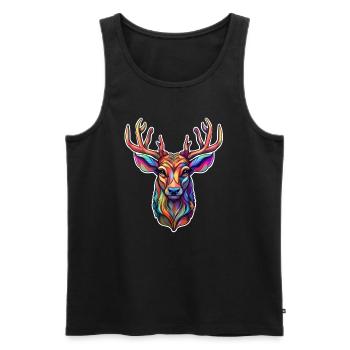 Reindeer, Animal, Nature, Rainbow, Wild, Deer, Wilderness - Men's Premium Organic Tank Top - black - Front - Michal (187cm)