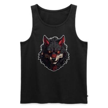 Samurai Hund Kämpfer Ninja Tier Kampfhund - Männer Premium Bio Tank Top - Schwarz - Vorne - AI Model Male 178 light (178cm)