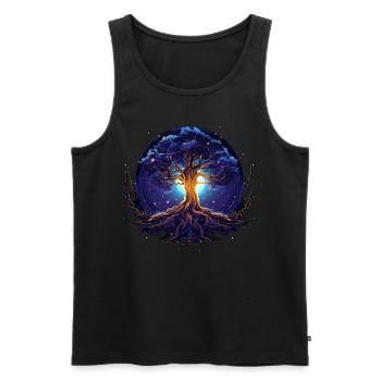 Baum Des Lebens - Männer Premium Bio Tank Top - Schwarz - Vorne - Michal (187cm)
