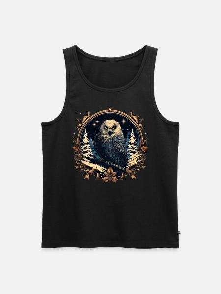 Magische Eule - Männer Premium Bio Tank Top - Schwarz