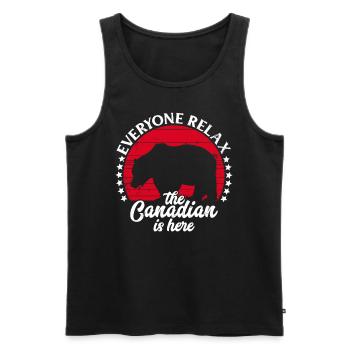 The Canadian Is Here Canada Flag Symbol Home Pride - Men's Premium Organic Tank Top - black - Front - Michal (187cm)