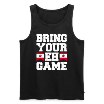 Bringen Sie Ihr Eh Game Canada Flaggensymbol nach Hause Stolz - Männer Premium Bio Tank Top - Schwarz - Vorne - Michal (187cm)