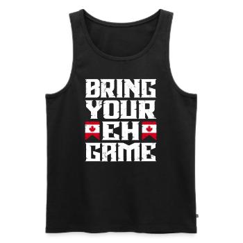 Bringen Sie Ihr Eh Game Canada Flaggensymbol nach Hause Stolz - Männer Premium Bio Tank Top - Schwarz - Vorne - Michal (187cm)