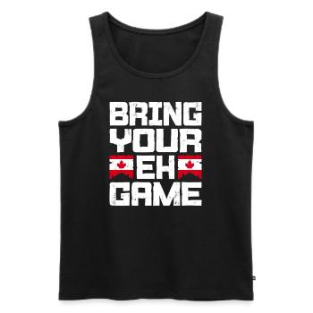 Bringen Sie Ihr Eh Game Canada Flaggensymbol nach Hause Stolz - Männer Premium Bio Tank Top - Schwarz - Vorne - Michal (187cm)