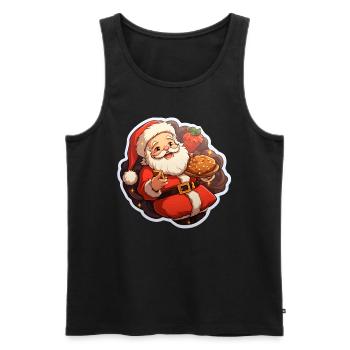 Santa Claus is cookies and strawberries - Men's Premium Organic Tank Top - black - Front - Michal (187cm)