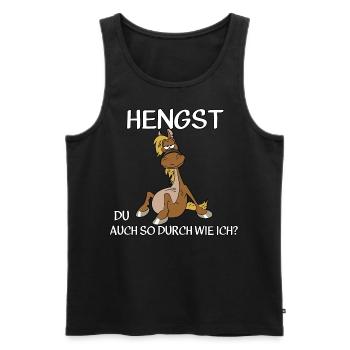 Hengst - Männer Premium Bio Tank Top - Schwarz - Vorne - Michal (187cm)