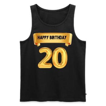 Happy Birthday zum 20. Geburtstag - Männer Premium Bio Tank Top - Schwarz - Vorne - Michal (187cm)