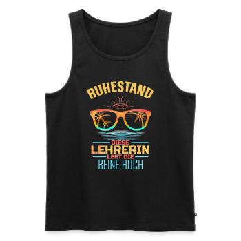 Lehrerin Ruhestand Geschenk für Pension Lehrer - Männer Premium Bio Tank Top - Schwarz - Vorne - Michal (187cm)