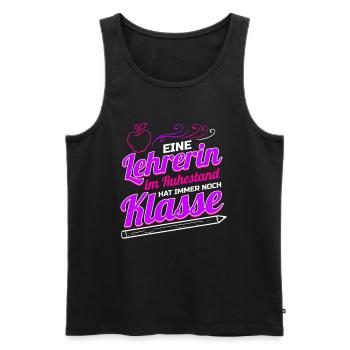 Lehrerin im Ruhestand hat Klasse Geschenk für - Männer Premium Bio Tank Top - Schwarz - Vorne - Michal (187cm)