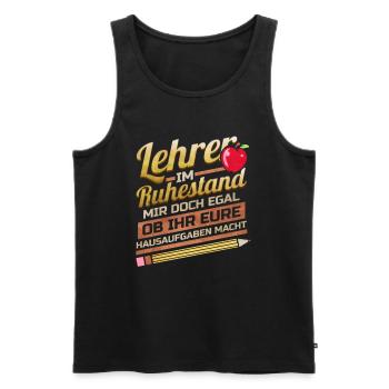 Lehrer im Ruhestand Lustig Pension Schule Rente - Männer Premium Bio Tank Top - Schwarz - Vorne - Michal (187cm)