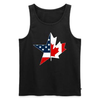 US EH Blatt USEH Kanadisch Amerikanisch Kanada USA Flagge - Männer Premium Bio Tank Top - Schwarz - Vorne - Michal (187cm)