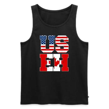 US EH Blatt USEH Kanadisch Amerikanisch Kanada USA Flagge - Männer Premium Bio Tank Top - Schwarz - Vorne - Michal (187cm)