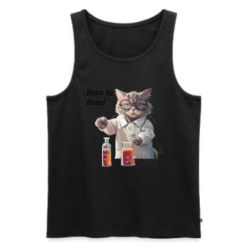 Chemikerkatze - Männer Premium Bio Tank Top - Schwarz - Vorne - Michal (187cm)