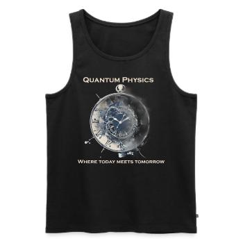 Clock uncertainty relation, quantum physics - Men's Premium Organic Tank Top - black - Front - AI Model Male 178 light (178cm)