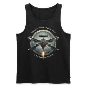Konstruktion und Innovation - Männer Premium Bio Tank Top - Schwarz - Vorne - AI Model Male 178 light (178cm)