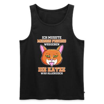 Katze Lustiges Kätzchen Geschenk für Singles mit - Männer Premium Bio Tank Top - Schwarz - Vorne - Michal (187cm)