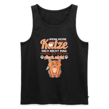Katze Lustiges Kätzchen Geschenk mit Katzen - Männer Premium Bio Tank Top - Schwarz - Vorne - Michal (187cm)