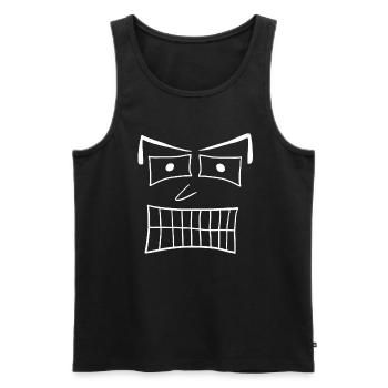 Jonas (#6 de la collection Weska Face) - Débardeur bio Premium Homme - noir - Devant - Michal (187cm)