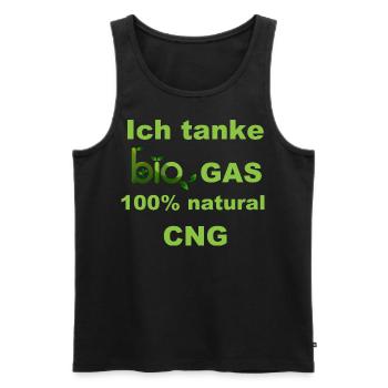 Ich tanke Bio Gas 100% CNG grün - Männer Premium Bio Tank Top - Schwarz - Vorne - Michal (187cm)