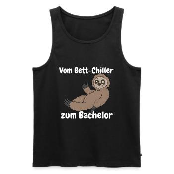Uni Bachelor Abschluss Geschenk Faultier für - Männer Premium Bio Tank Top - Schwarz - Vorne - AI Model Male 178 light (178cm)